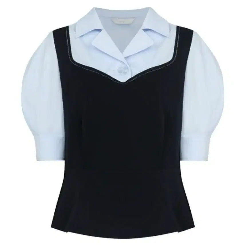 [BUNJANG] LINE EDITION Bustier Puff Peplum Blouse NWBLLE08 Women's 55 Size / 라인에디션 뷔스티에 블라우스 NWBLLE08 55사이즈