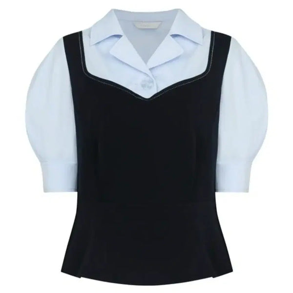 [BUNJANG] LINE EDITION Bustier Puff Peplum Blouse NWBLLE08 Women's 55 Size / 라인에디션 뷔스티에 블라우스 NWBLLE08 55사이즈