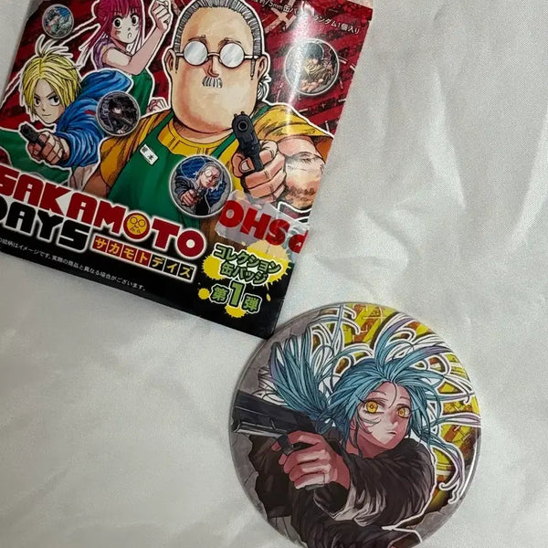 [BUNJANG] Sakamoto Days Collection Original Art Can Badge Akari Akaho Jump Shop / 사카모토데이즈 컬렉션 원화 캔뱃지 점프샵 아카오 아키라