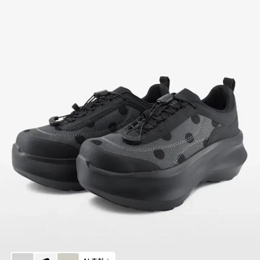 [BUNJANG] Yase Platform Dot Sneakers Black / 송이송이x야세 플랫폼 도트 스니커즈 블랙