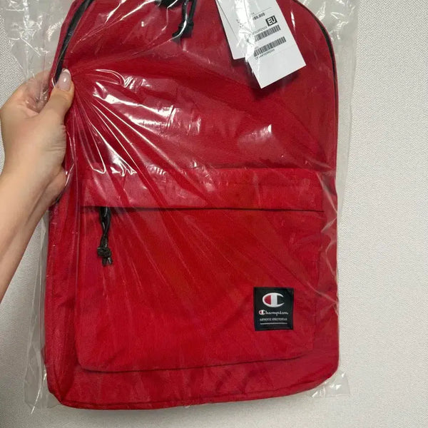 [BUNJANG] Champion Logo Patch Backpack (Red) / [새상품] 챔피온 로고 패치 백팩 (레드)