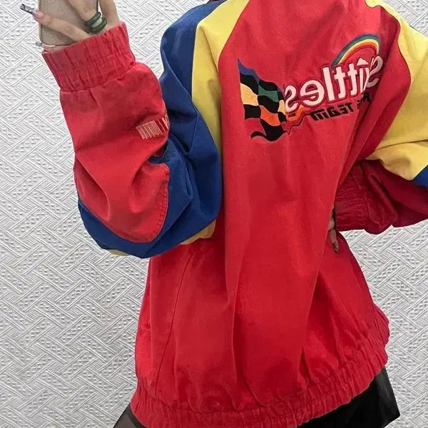 [BUNJANG] Vintage Skittles Motorcycle Racing Jacket L / 빈티지 희귀 펑크 키치 스키틀즈 모터사이클 레이싱 자켓 L C12790