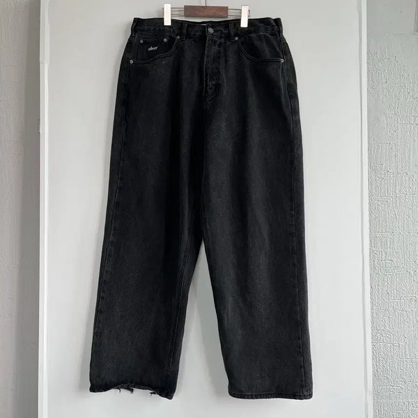 [BUNJANG] Obey Black Wide Denim Pants / Obey 오베이 블랙 흑청 와이드 데님 팬츠 빅사이즈
