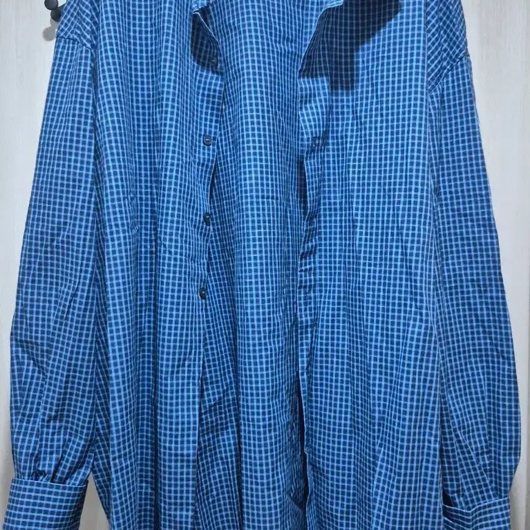 [BUNJANG] Garments Checkered Pattern Shirt Blue XL / 체크 남방 블루 ~2Xl 새상품