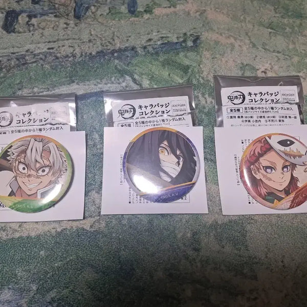 [BUNJANG] Demon Slayer: Kimetsu no Yaiba Random Badge Set (Sanemi, Obanai, Sabito, Muichiro) / 정품)희귀)귀멸의 칼날 랜덤 뱃지 무이치로 사네미 사비토 오바나이 굿즈