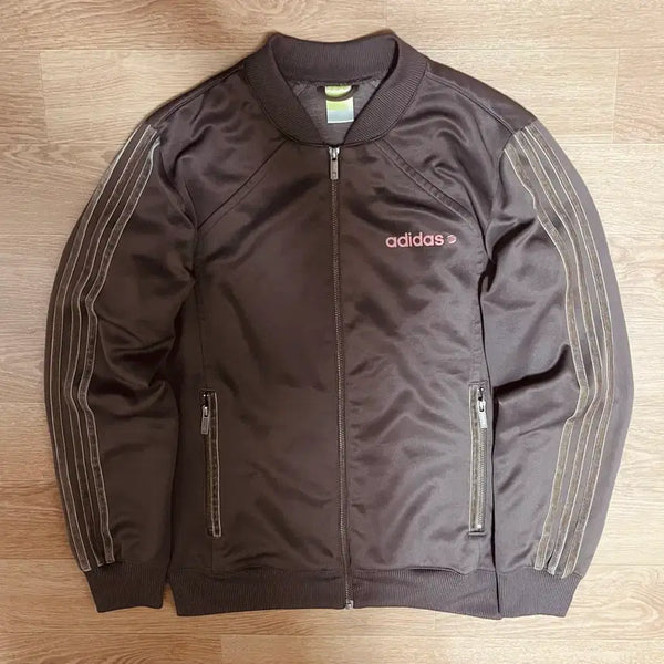 [BUNJANG] Adidas Brown Pink Velvet Track Top Jacket / 아디다스 브라운 핑크 벨벳 트랙탑 져지 자켓 집업 대장