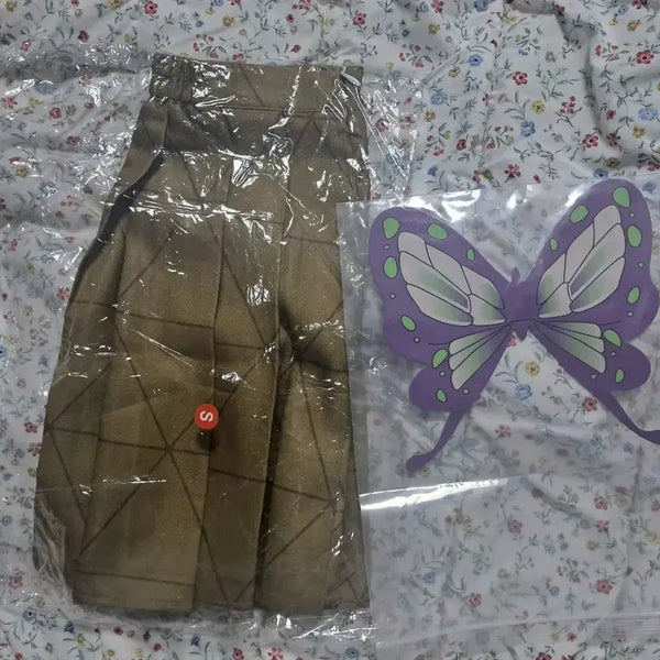 [BUNJANG] Demon Slayer: Kimetsu no Yaiba Kimetsu Academy Shinobu Cosplay Skirt Set / 급전)귀멸의 칼날 귀멸학원 시노부 코스프레 의상 치마 하의 나비장식 세트