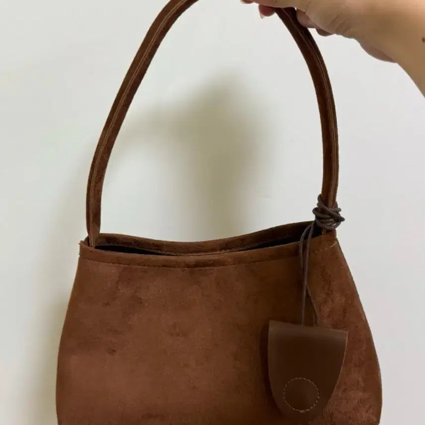 [BUNJANG] Suede Shoulder Bag Brown / 스웨이드 숄더백 브라운