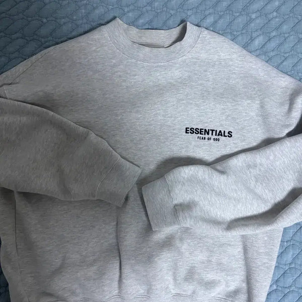 [BUNJANG] ESSENTIALS Crewneck Sweatshirt Light Oatmeal M / 에센셜 크루넥 스웨트셔츠 라이트 오트밀 M
