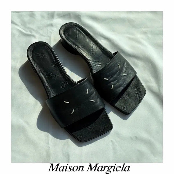 [BUNJANG] Maison Margiela Square-Toe Stitch Leather Sandals / 마르지엘라 스퀘어토 스티치 레더 샌들 로퍼 슬리퍼 플립플랍 쪼리