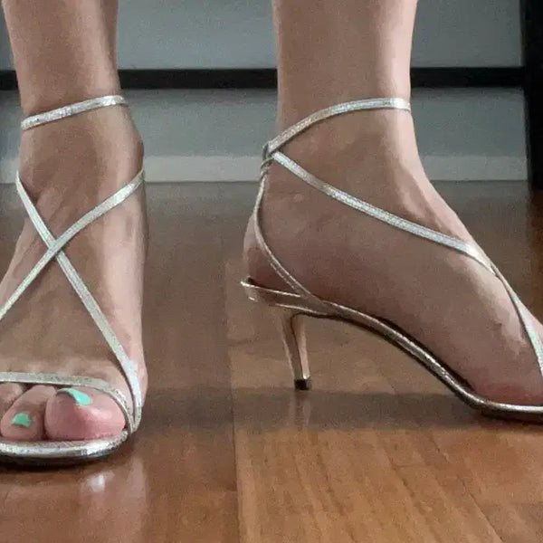 [BUNJANG] Isabel Marant Silver Leather Strappy Heeled Sandals / 이자벨마랑(Isabel Marant) 실버 스트랩 샌들 힐