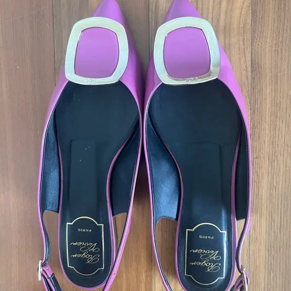 [BUNJANG] Roger Vivier Square Buckle Slingback Flats / 로저비비에(Roger Vivier) 사각 버클 슬링백 플랫