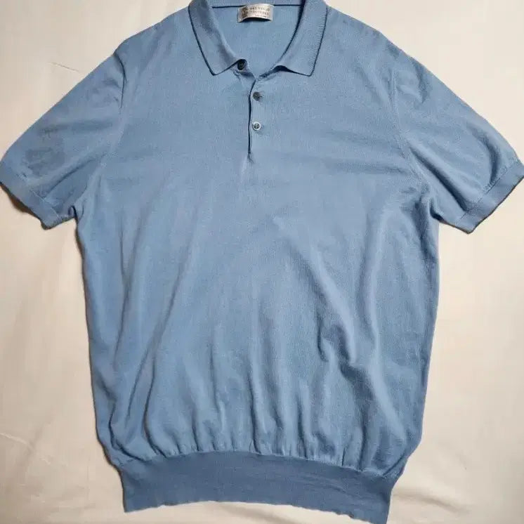 [BUNJANG] Brunello Cucinelli Knit Polo Blue Size 54 / 쿠치넬리 니트 폴로 블루54