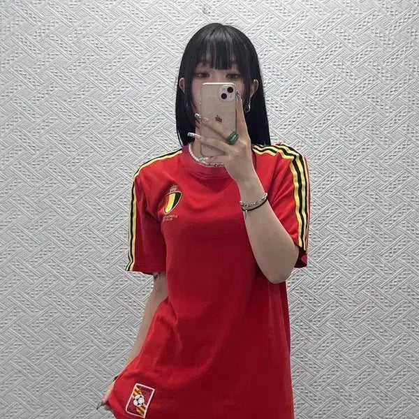 [BUNJANG] Adidas Retro Belgium Three-Stripes T-Shirt Size M / 아디다스 올드스쿨 레트로 벨기에 삼선 반팔티 M C12794