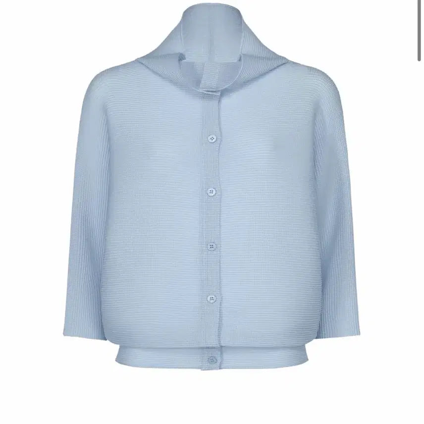 [BUNJANG] Issey Miyake Dolman Stretch Pleats Cardigan Foggy Blue / 미 이세이미야케 돌먼 스트레치 플리프 가디건 포기블루 새상품