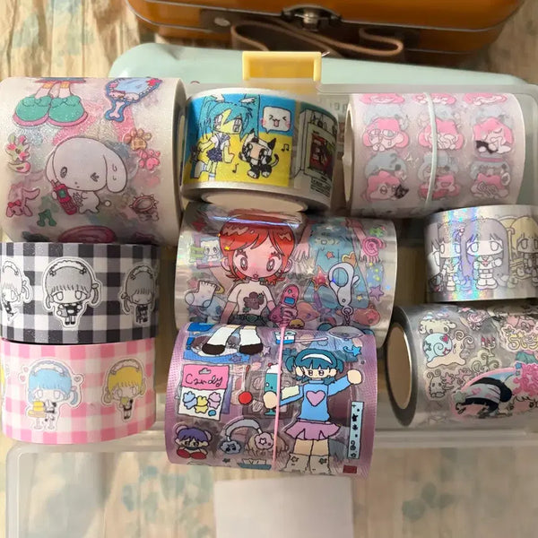 [BUNJANG] Kitsch Overseas Character Masking Tape Set (9 Designs) / 소분 다꾸 마스킹 테이프 해외 인물 마테 9종 원가이하띵 세트 1