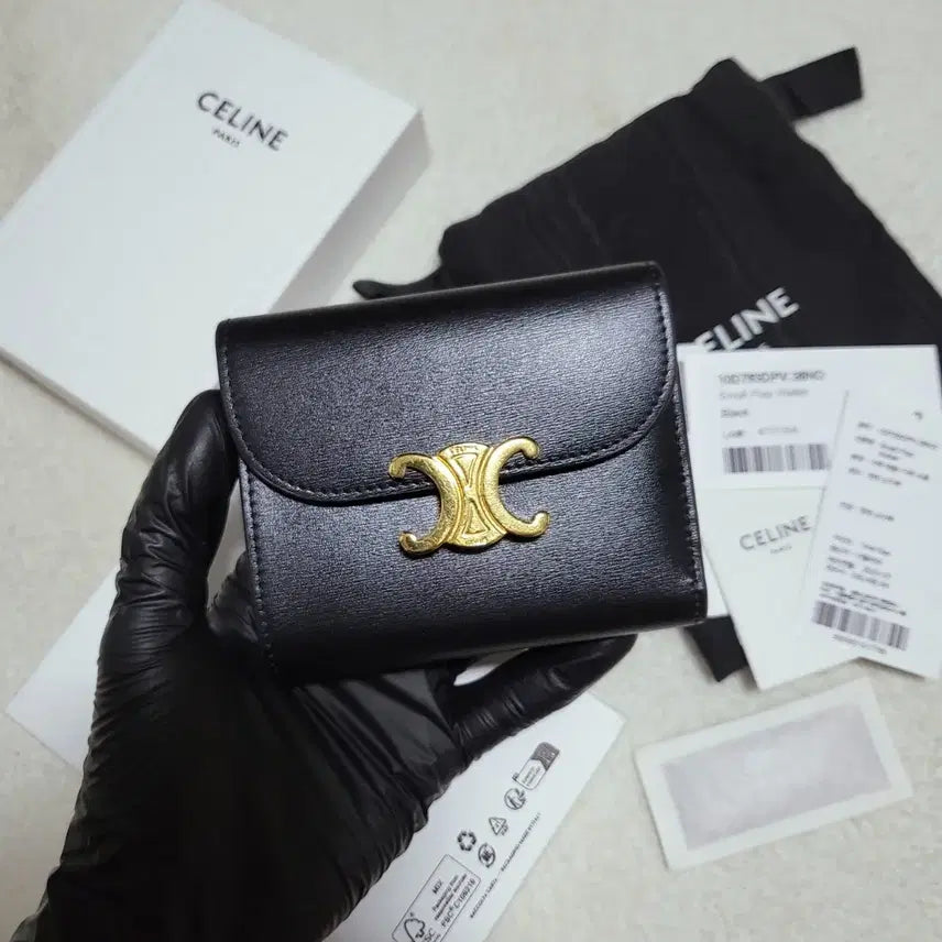 [BUNJANG] Celine Triomphe Shiny Calfskin Medium Wallet / [새상품급/풀구성] 셀린느 트리옹프 샤이니 카프스킨 중지갑