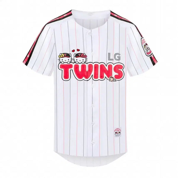 [BUNJANG] LG Twins Hello Kitty Collaboration Baseball Jersey (White/Pink) / [100] LG트윈스 헬로키티 콜라보 야구 유니폼(white/pink)