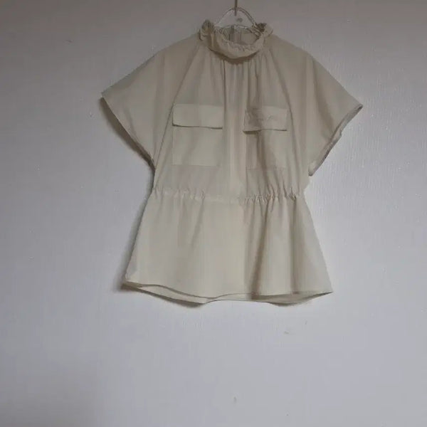 [BUNJANG] Lanvin Black Oversized Blouse - Beige, Size 66 / 한섬2024랑방LANVIN 오버핏 블라우스66시원