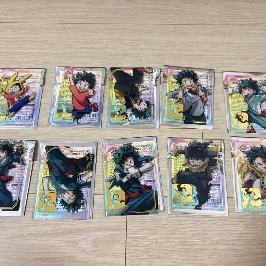 [BUNJANG] My Hero Academia 10th Anniversary Izuku Midoriya Card Set (10 Types) / 나의 히어로 아카데미아 10주년 미도리야 카드 10종 세트