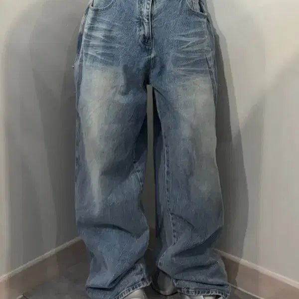 [BUNJANG] L Kichul Washing Wide Denim Pants / L kichul 기철 워싱 와이드 데님 팬츠