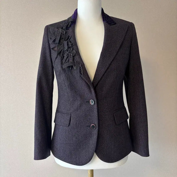 [BUNJANG] Etro Purple Appliqué Jacket Size 42 / [정품] ETRO 에트로 퍼플 아플리케 자켓 42사이즈
