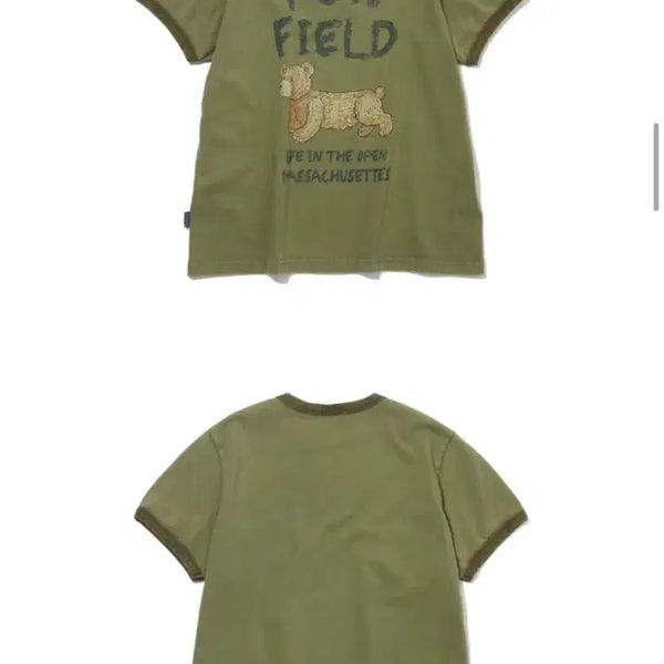 [BUNJANG] VINTAGE BEAR ARTWORK RINGER T-SHIRT LIGHT KHAKI / 빈티지 베어 아트워크 링거 반팔 라이트카키