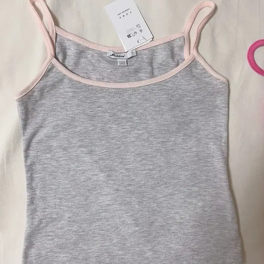 [BUNJANG] Subdued Sleeveless Top Gray Baby Pink M / 섭듀드 나시 그레이 베이비핑크 M