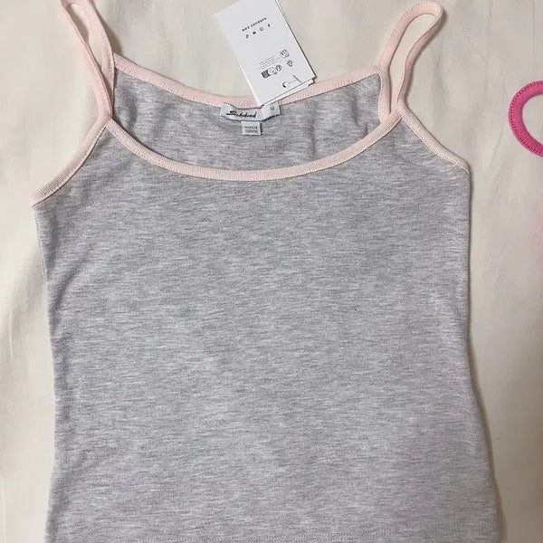 [BUNJANG] Subdued Sleeveless Top Gray Baby Pink M / 섭듀드 나시 그레이 베이비핑크 M