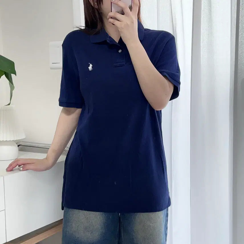 [BUNJANG] Polo Ralph Lauren Navy/White Pony Short Sleeve Polo Shirt - Medium / 폴로 네이비 / 화이트포니 반팔카라티 [ M ]