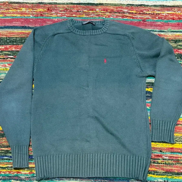 [BUNJANG] Vintage Polo Ralph Lauren Green Knit Sweater / 빈티지 폴로 랄프로렌 그린 니트