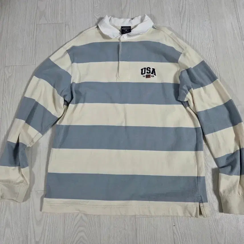 [BUNJANG] WhoAU Men's Rugby T-Shirt / 후아유 남성 럭비티