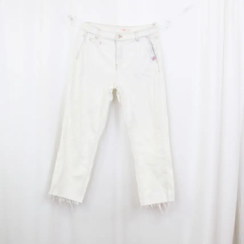 [BUNJANG] OILILY Women's Slim Straight Fit White Denim Jeans (Size 36) / [정품] 오일릴리 여성 데님 화이트진 바지 팬츠 (36) 상상샵