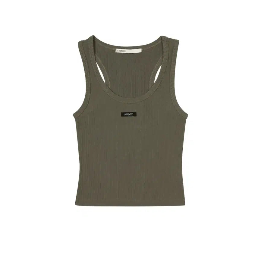 [BUNJANG] Bohemian Seoul Basic Sleeveless Crop Top Khaki / (새상품) 보헤미안서울 베이직 슬리브리스 크롭탑 카키 보헴서