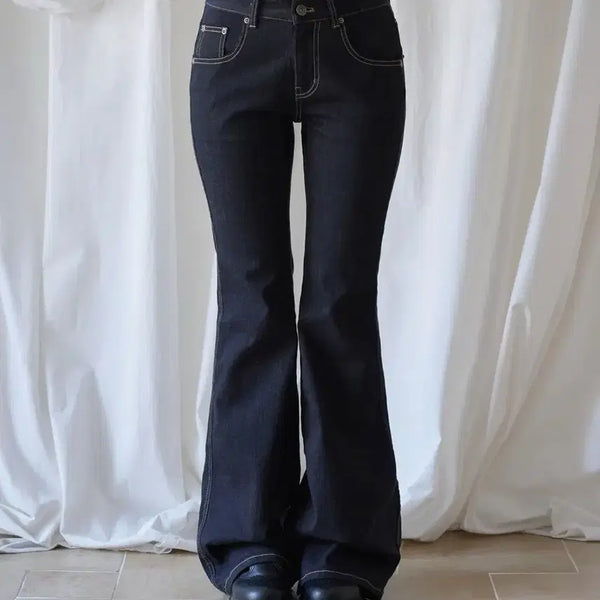 [BUNJANG] MIRECO NON-FADE Bootcut Denim Black Size 3 / 미레코 NON-FADE BOOTSCUT DENIM BLACK 3사이즈