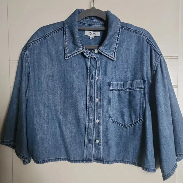 [BUNJANG] COS Cropped Denim Shirt / COS 크롭 데님 셔츠