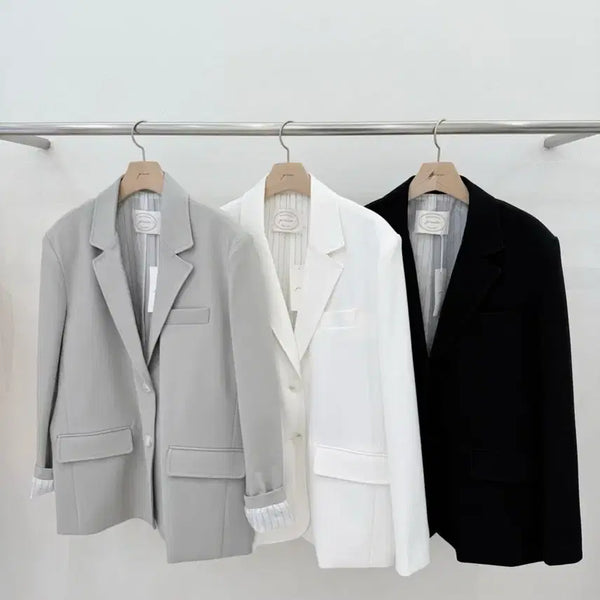 [BUNJANG] Black Jacket with Striped Lining / 블랙 자켓 새상품 (안감 스트라이프 패턴)