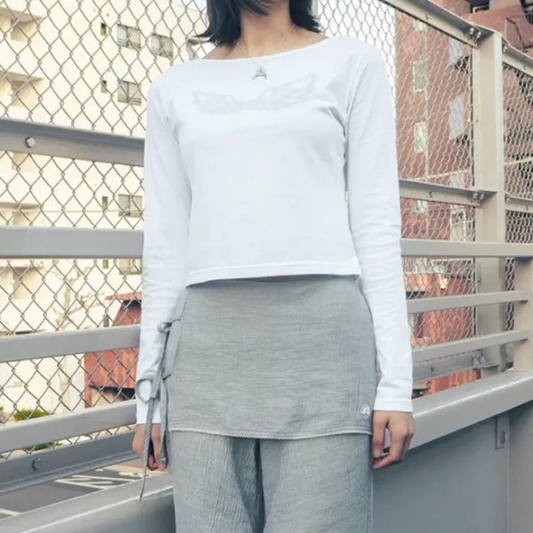 [BUNJANG] hug yourskin Angel Wing Top (White) / 허그유어스킨 엔젤 윙 탑 (화이트)