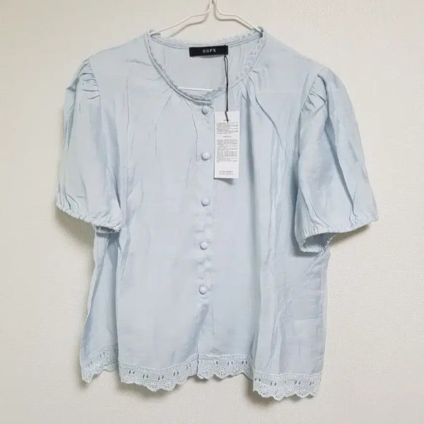 [BUNJANG] GGPX Lace Blouse Sky Blue / (새상품)GGPX 레이스 블라우스