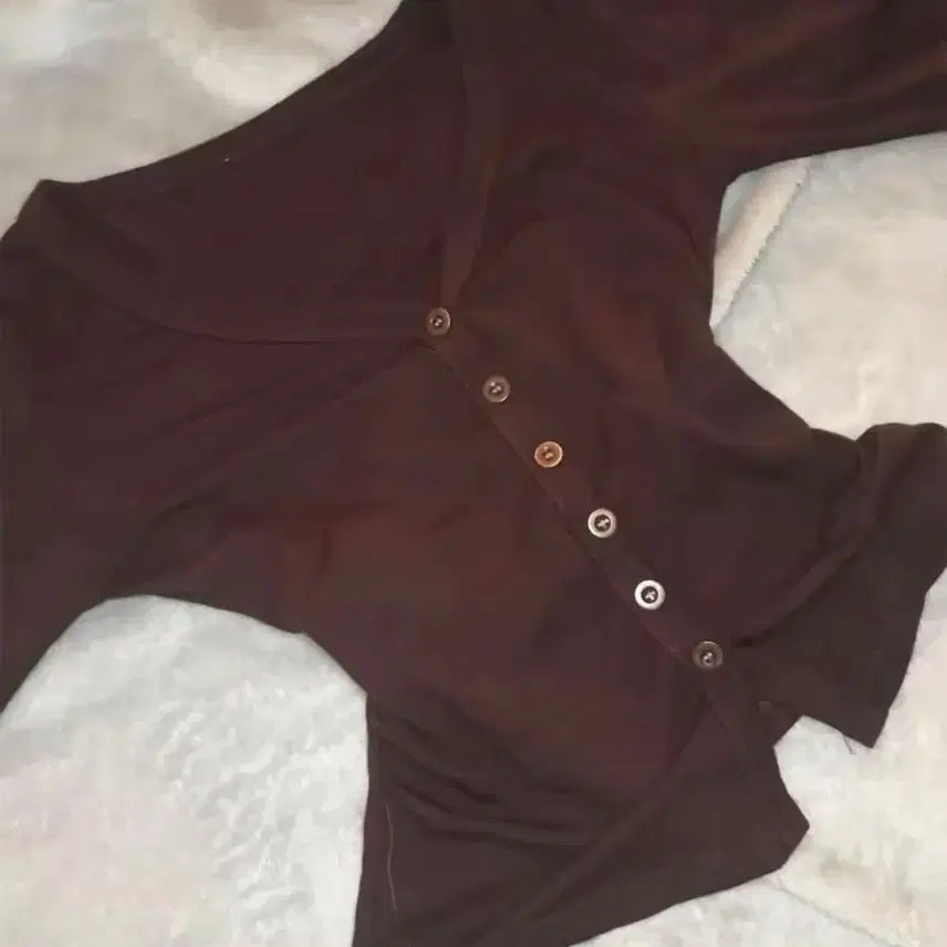 [BUNJANG] Brown Long Sleeve Cardigan / 새상품 브라운색 긴팔 가디건