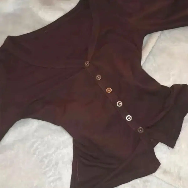 [BUNJANG] Brown Long Sleeve Cardigan / 새상품 브라운색 긴팔 가디건