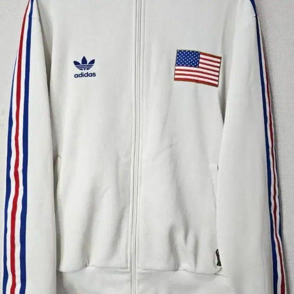 [BUNJANG] Adidas USA Stars and Stripes White Zip-Up Jacket XL / 아디다스 대장 미국 USA 성조기 화이트 집업 105/XL