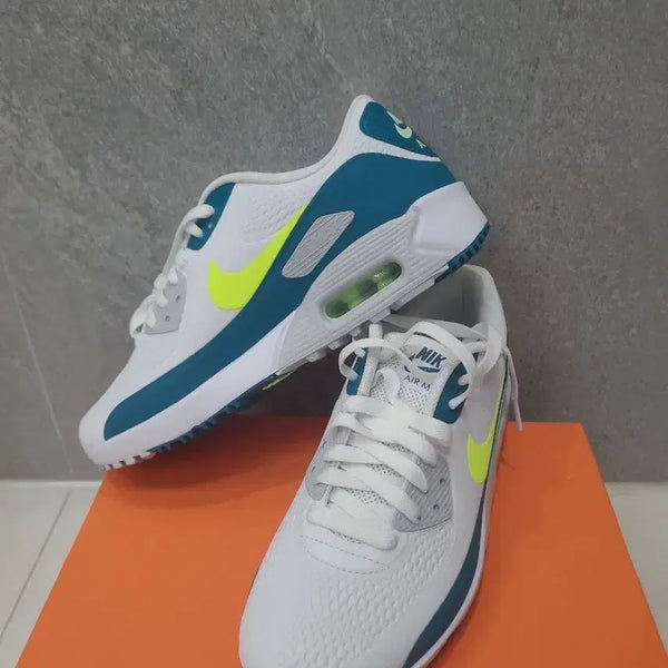 [BUNJANG] Nike Air Max 90 Golf Shoes White/Teal/Fluorescent / 나이키 에어맥스 90 화이트/틸/형광  골프화
