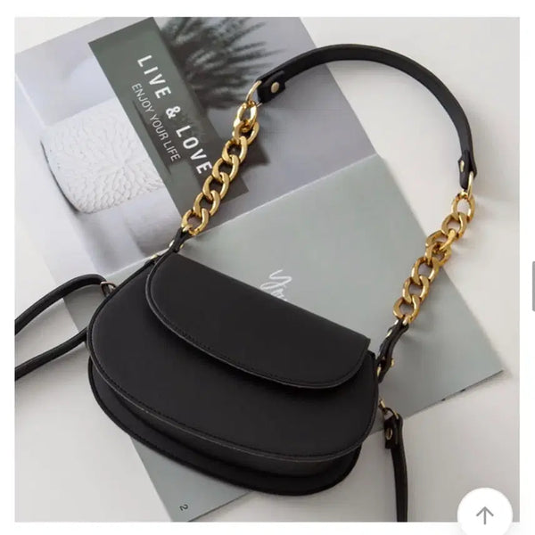 [BUNJANG] Ably Big Chain Mini Shoulder Bag Black / 에이블리 빅체인 미니 숄더백 블랙 가방