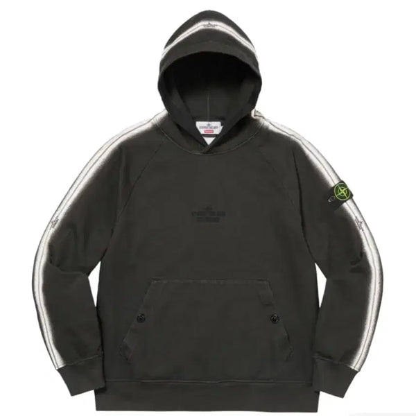 [BUNJANG] Supreme x Stone Island Striped Hoodie XL / 슈프림 스톤 아일랜드 스트라이프 후드