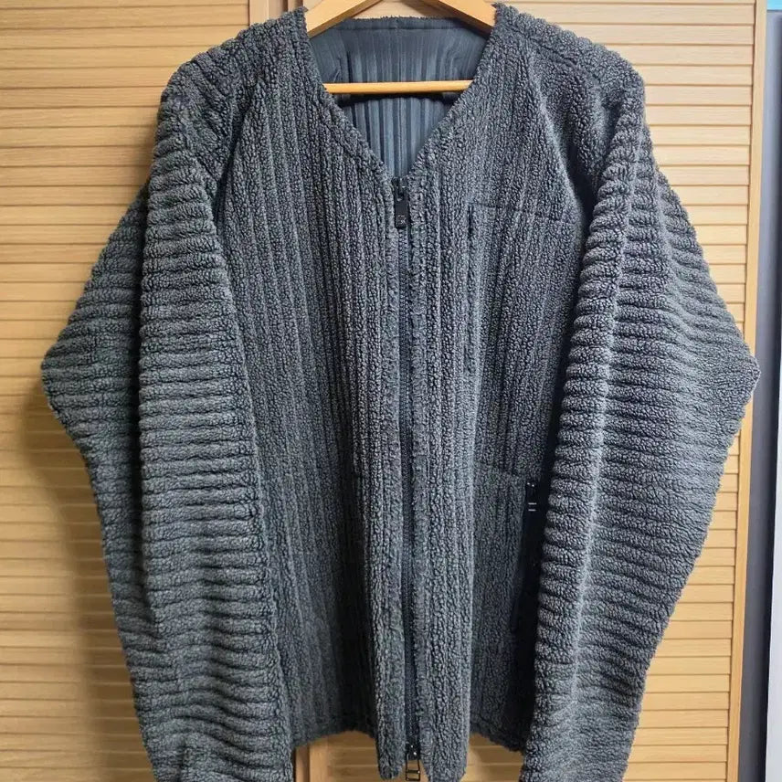 [BUNJANG] Homme Plissé Issey Miyake Fleece Jacket HP8X39S043 Size 3 / 옴므플리세 이세이미야케 후리스 자켓 HP8X39S043 3Size