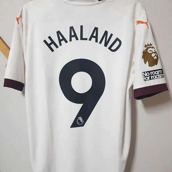[BUNJANG] Manchester City 23/24 Away Haaland Official League Full-Marking Jersey / [M] 23 24 맨시티 어웨이 홀란드 오피셜 리그 풀마킹 새상품 저지