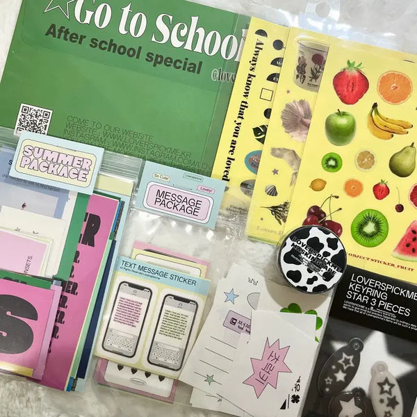 [BUNJANG] Kitsch Pink Deco Sticker Pack - Kiss Cut, Postcards, Seals / 다꾸 스티커 팩 키치 핑크 판매 랜박 랜봉 씰스 엽서 포용 키스컷