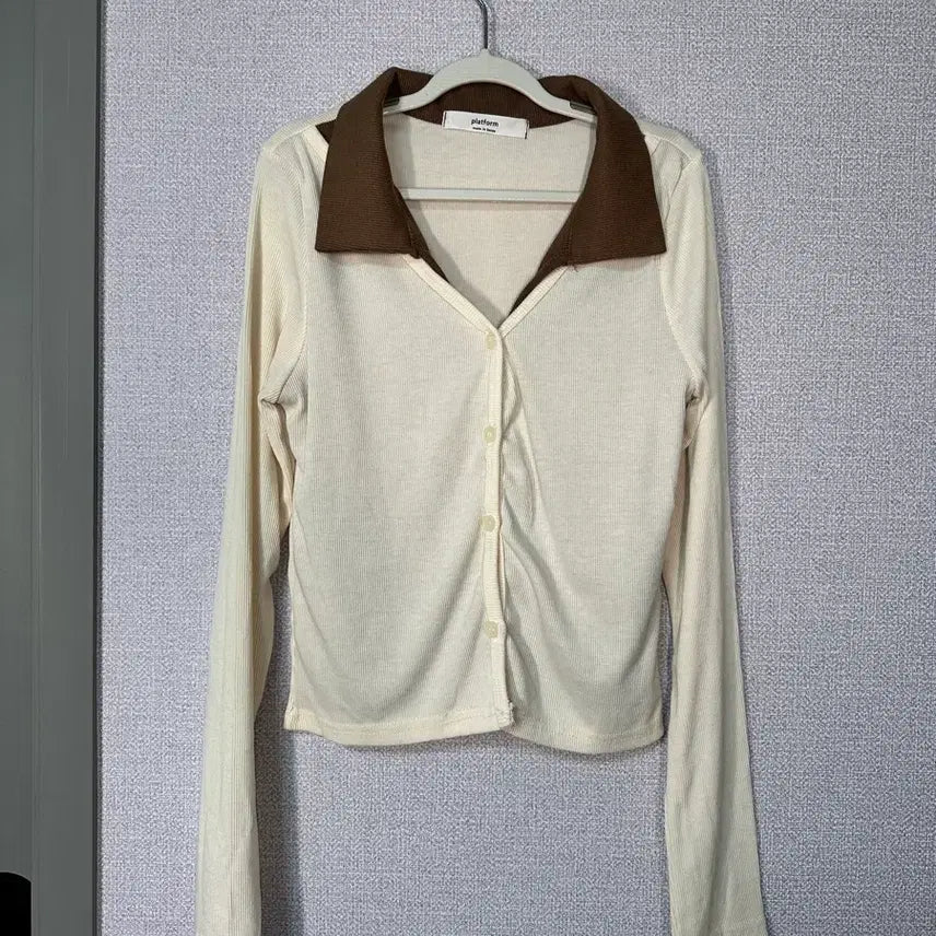 [BUNJANG] Platform Long Sleeve Collar T-Shirt / 새상품) platform 카라 긴팔티