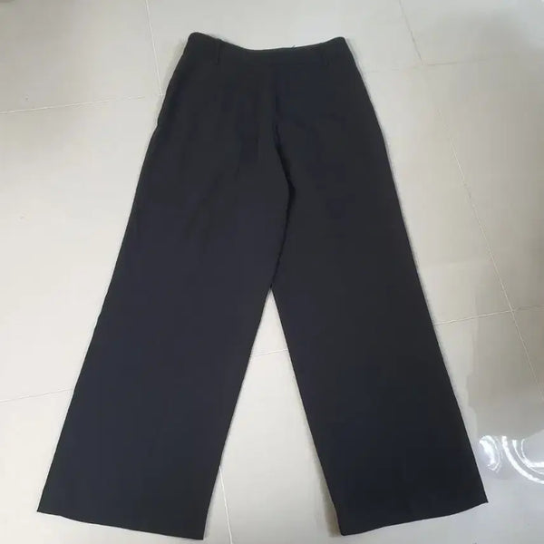 [BUNJANG] Morgan Chiffon Wide Slacks - Black / 모르간 쉬폰 와이드 슬랙스 여성